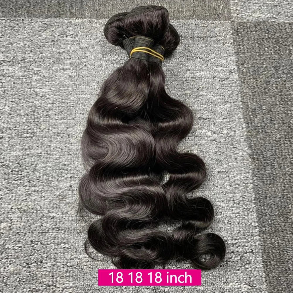 Radiance Body Wave Bundles – 100% Raw Human Hair, 24" Length