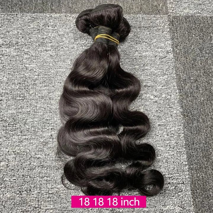 Radiance Body Wave Bundles – 100% Raw Human Hair, 24" Length