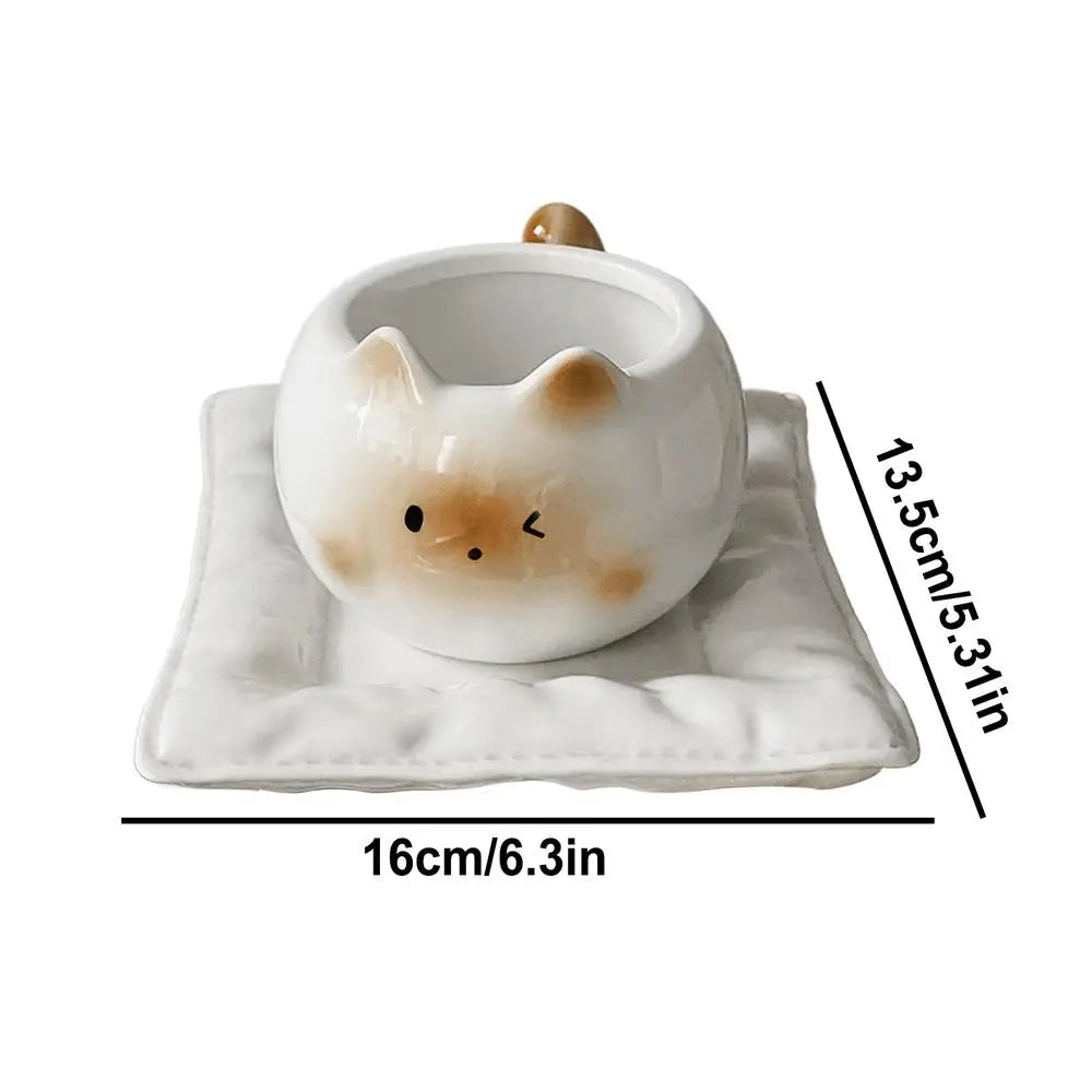 WhimsiCat Ceramic Mug – Charming Siamese Cat Coffee Cup (210ml)