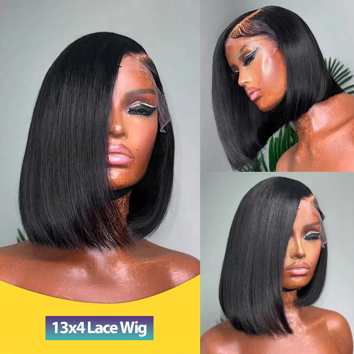 Essential Elegance Bob – Straight 100% Human Hair Wig with Transparent Lace