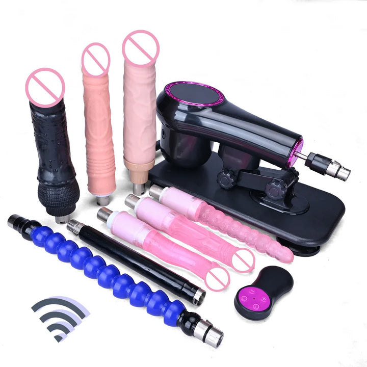 ROUGH BEAST A1 Wireless Sex Machine – Adjustable Thrusting Masturbation Pump with Remote Control & Multiple Attachments