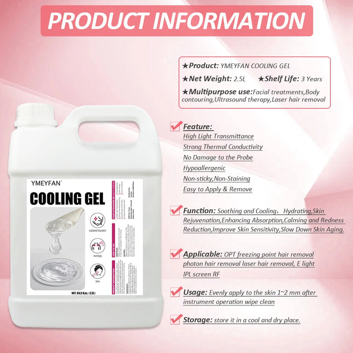 2.5L Clear Conductive Gel for Radiofrequency & Cavitation | Ultrasound Contact Gel