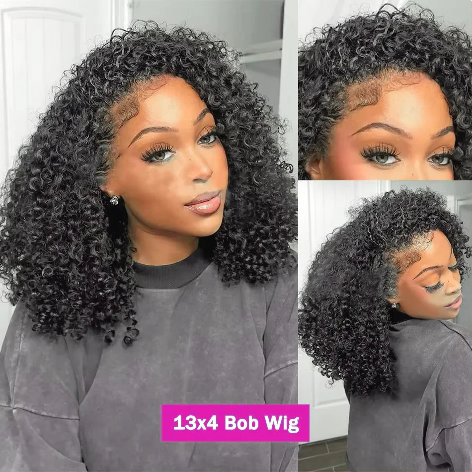 Deep Wave Luxe Bob Wig – 100% Human Hair with HD Transparent Lace