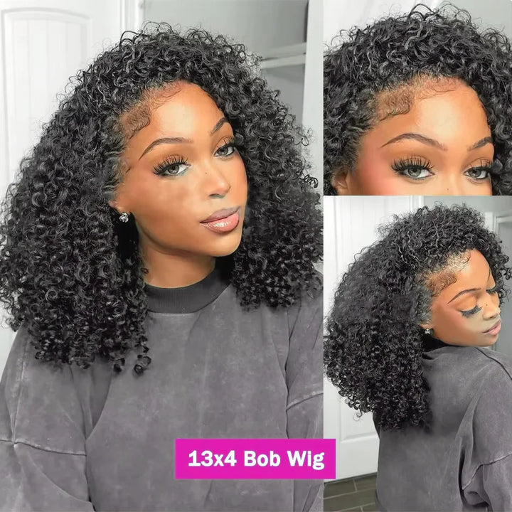 Deep Wave Luxe Bob Wig – 100% Human Hair with HD Transparent Lace