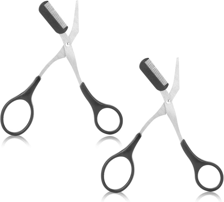 Precision Brow Sculptor – Stainless Steel Trimming Scissors with Comb