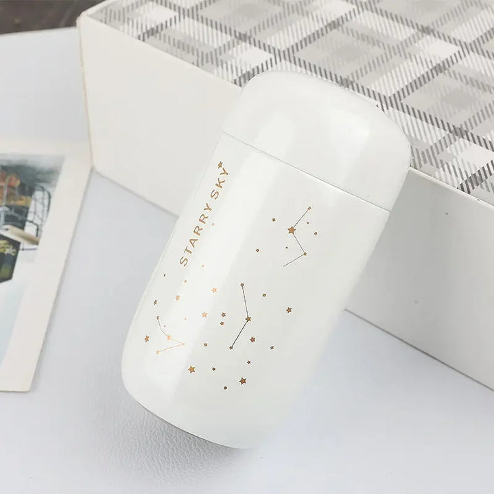 Celestial Sip Mini Thermos – Starry Sky Stainless Steel Insulated Bottle (200ml)