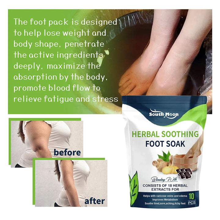 EmpowerEase Herbal Detox Foot Soak Gel – Slim, Soothe & Restore (10-Pack)