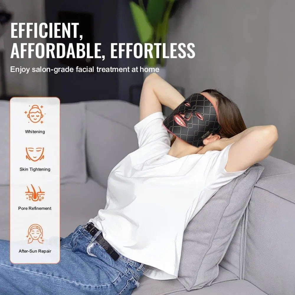 Triple-Wavelength Red Light Therapy LED Face Mask