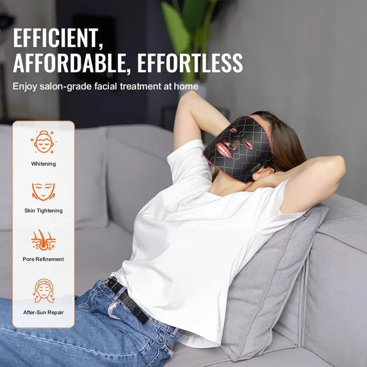 Triple-Wavelength Red Light Therapy LED Face Mask