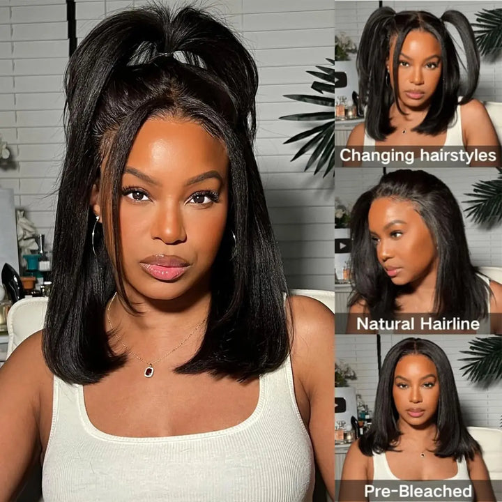 Empower Luxe Straight Bob – 13x4 Transparent Lace Front Human Hair Wig