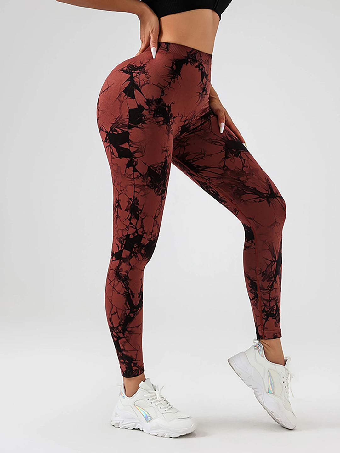 V-Back Tie-Dye Scrunch Butt Leggings – Buttery Soft, High-Waist, Booty-Lift Yoga Pants