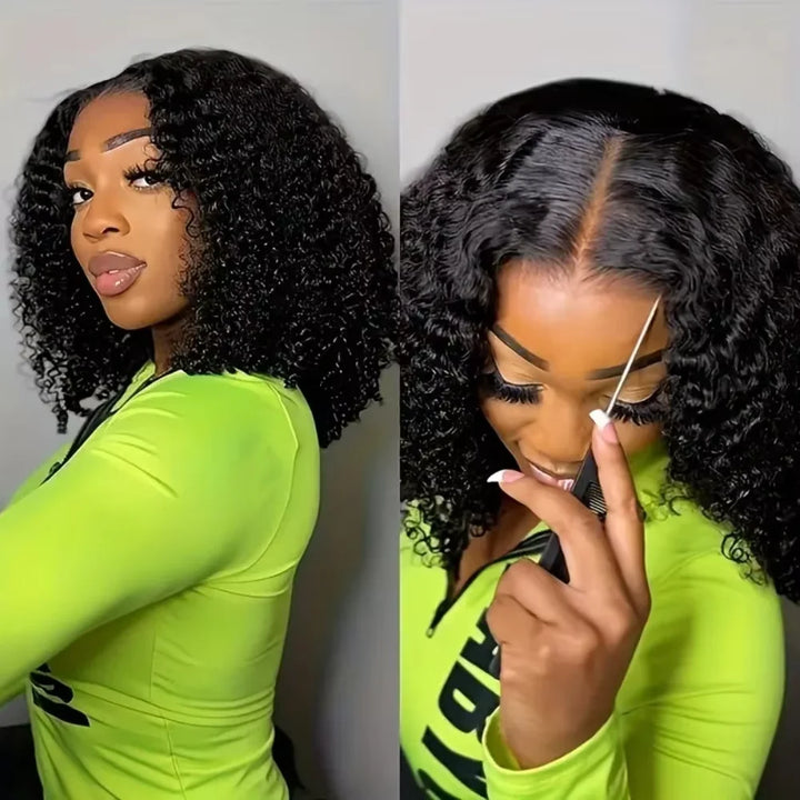 Deep Wave Luxe Bob Wig – 100% Human Hair with HD Transparent Lace
