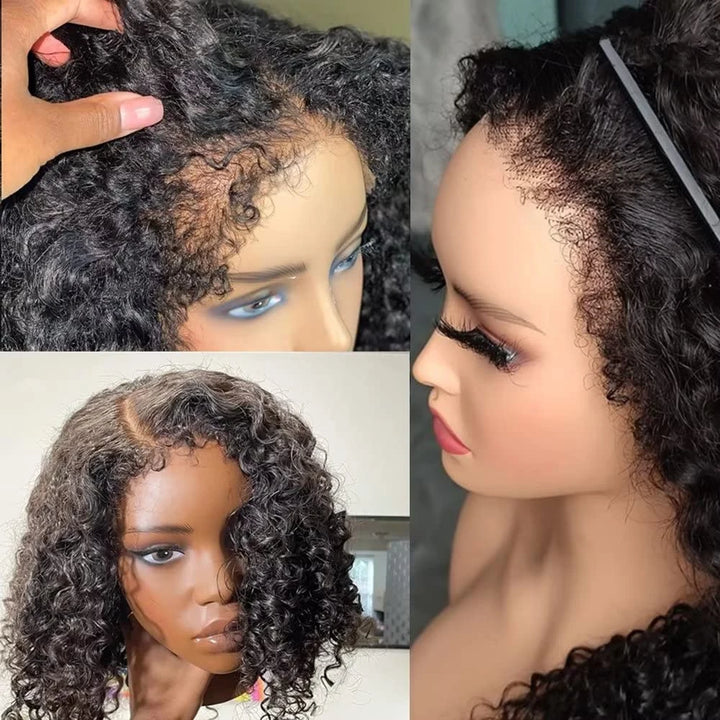 Kinky Curly Lace Front Bob – Natural 4C Edges Wig