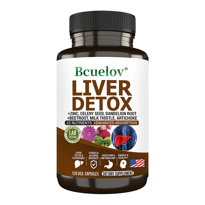 Bcuelov Liver Cleanse & Detox Support – 120 Veggie Capsules