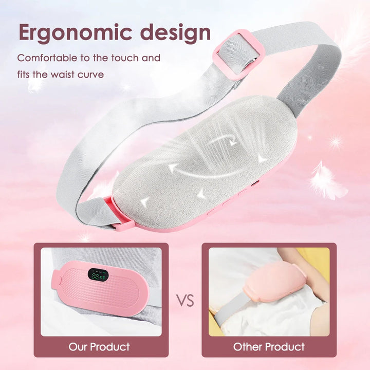 Menstrual Heating Pad Abdominal Massager – Warm Palace Belt with Vibration Massage for Period Pain & Cramps Relief