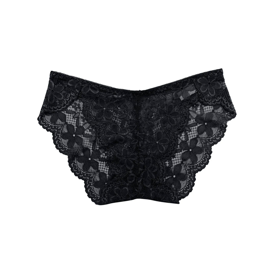 Sexy Lace Breathable Panties – Soft Transparent Mid-Rise Briefs for Women