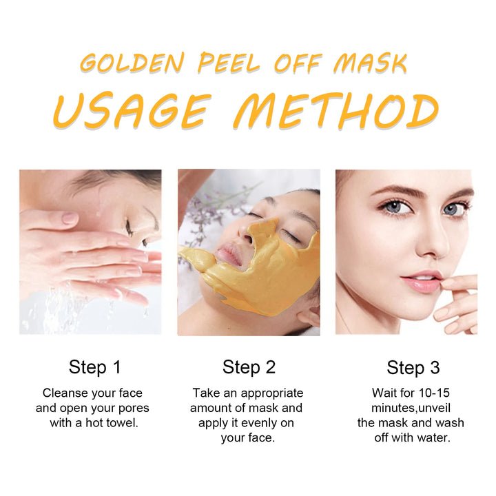 24K Gold Foil Peel-Off Facial Mask Deep Cleansing