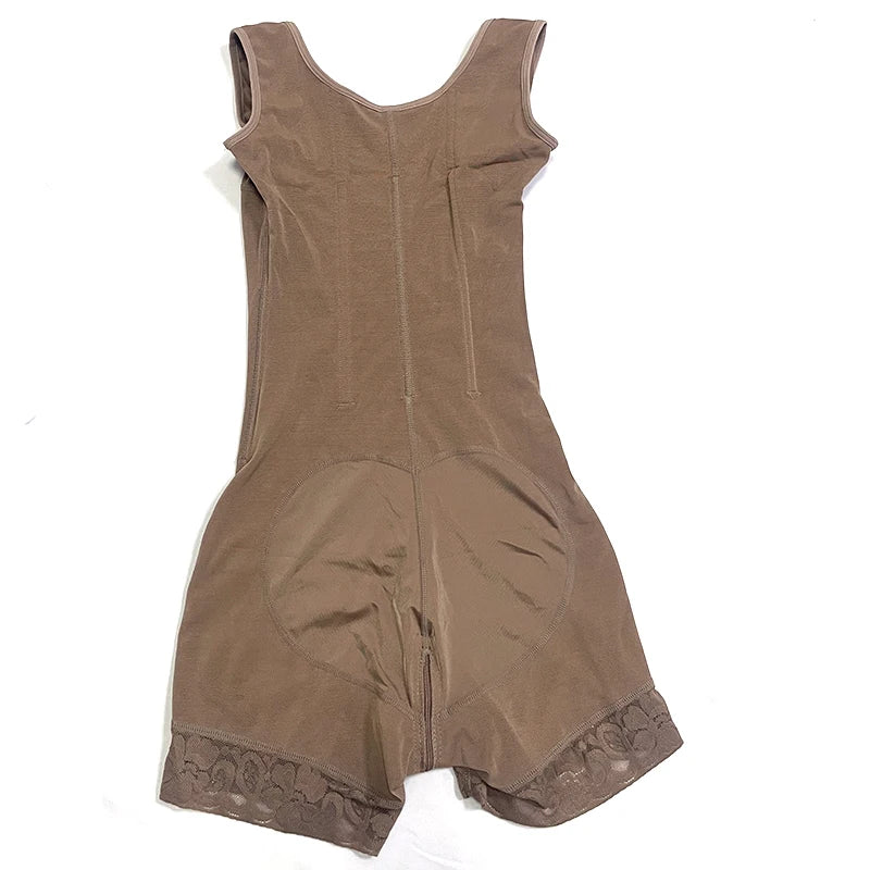 Colombian Curves™ 9-Bone Full Body Shaper – Double Tummy Control Bodysuit with Zipper & Open Crotch