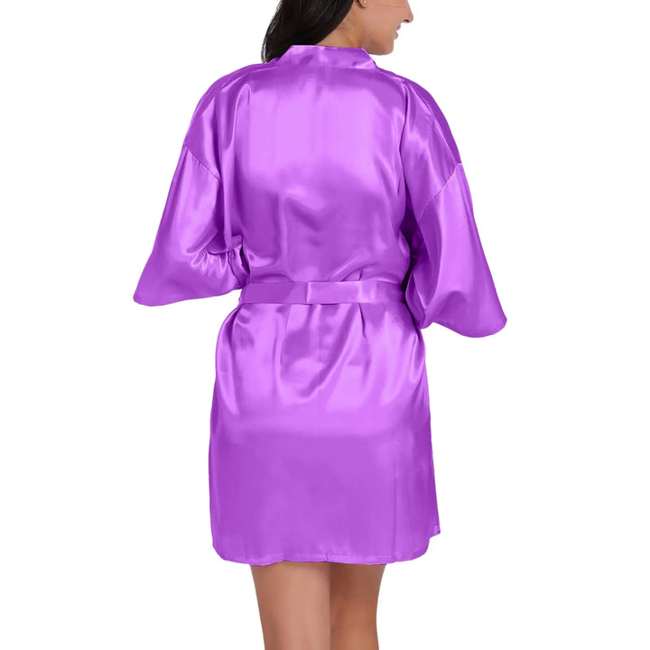 Women Silk Satin Bathrobe Solid Kimono Robe Fashion Bath Robes Sleepwear Wedding Bride Bridesmaid Kimono Robe Ladies Pajamas