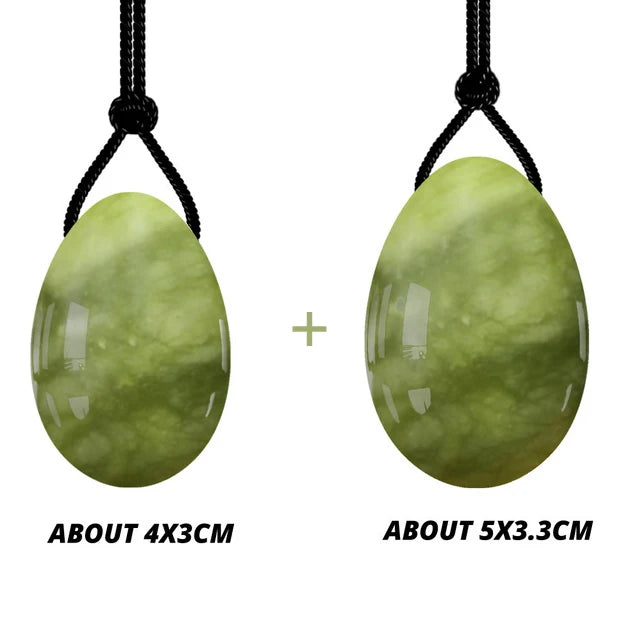 100% Natural Stone Jade Egg Yoni Egg Set Tightening Vaginal Kegel Muscle Exerciser Pelvic Crystal Massage Ball Wand Set