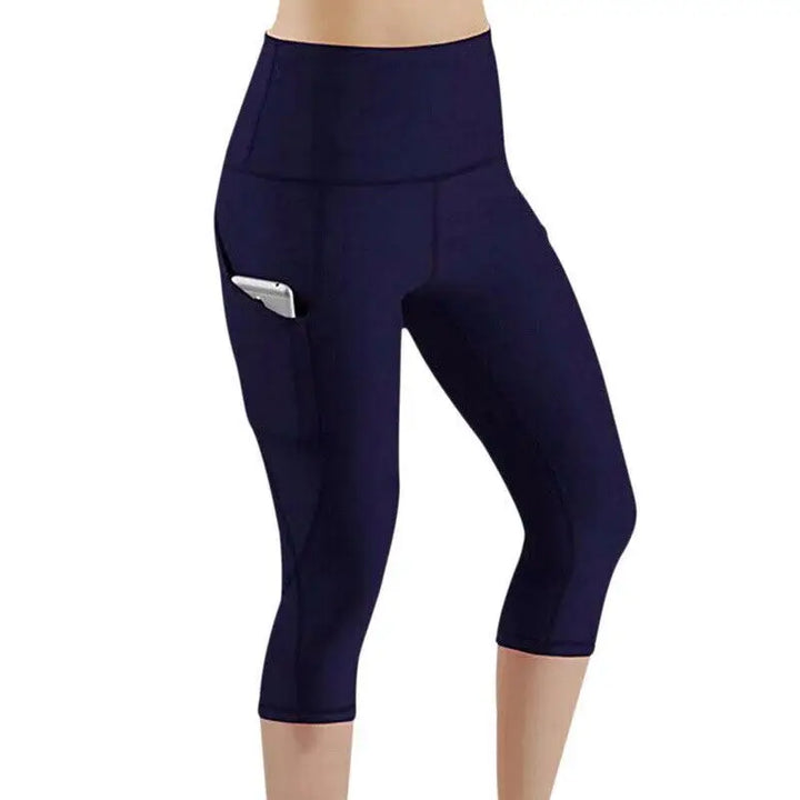 High Waist Seamless Crop Leggings – Tummy Control Yoga & Workout Tights for Women