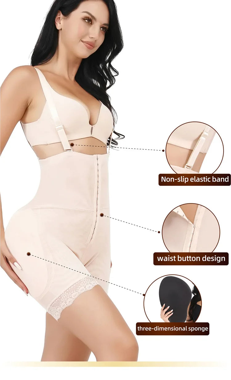 Women's Body Shaper with Hip Pads & Tummy Control