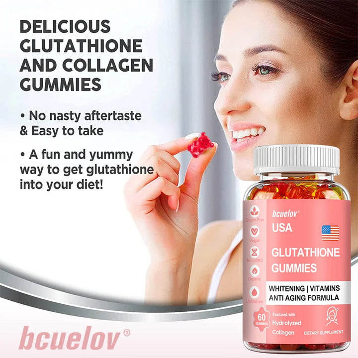 Glutathione Collagen Gummies - for Skin Care, Whitening, Anti-aging.