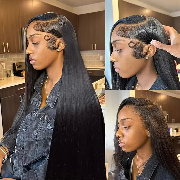 Silken Straight Lace Front Wig – 30” Virgin Malaysian Hair, 180–200% Density