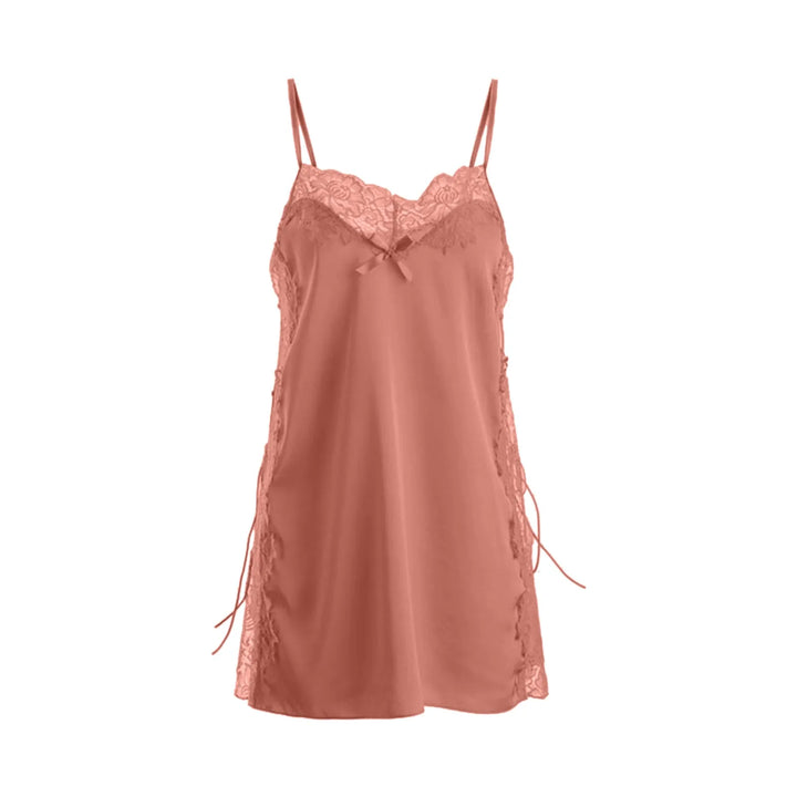 Sexy Ice Silk Nightdress Pajamas Women Summer Thin Lace Suspender Adjustable Loose Lingerie Lingerie For Women Plus Size