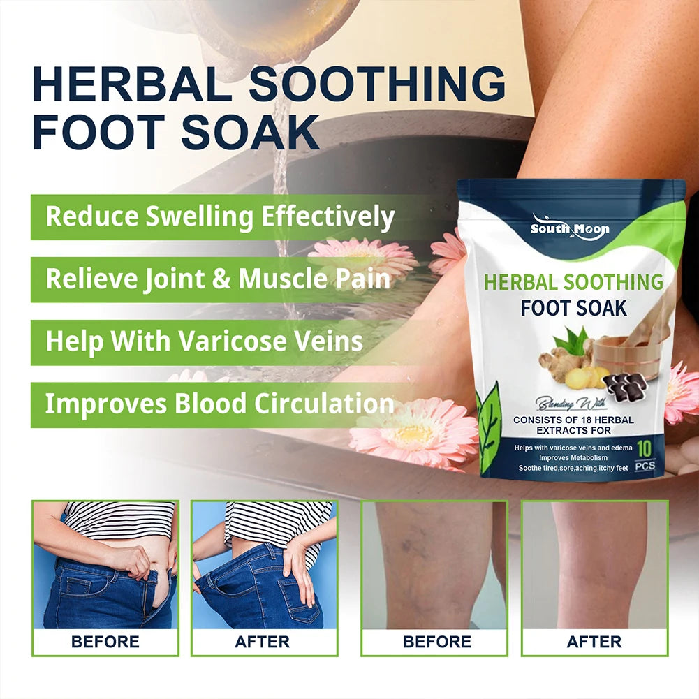 EmpowerEase Herbal Detox Foot Soak Gel – Slim, Soothe & Restore (10-Pack)