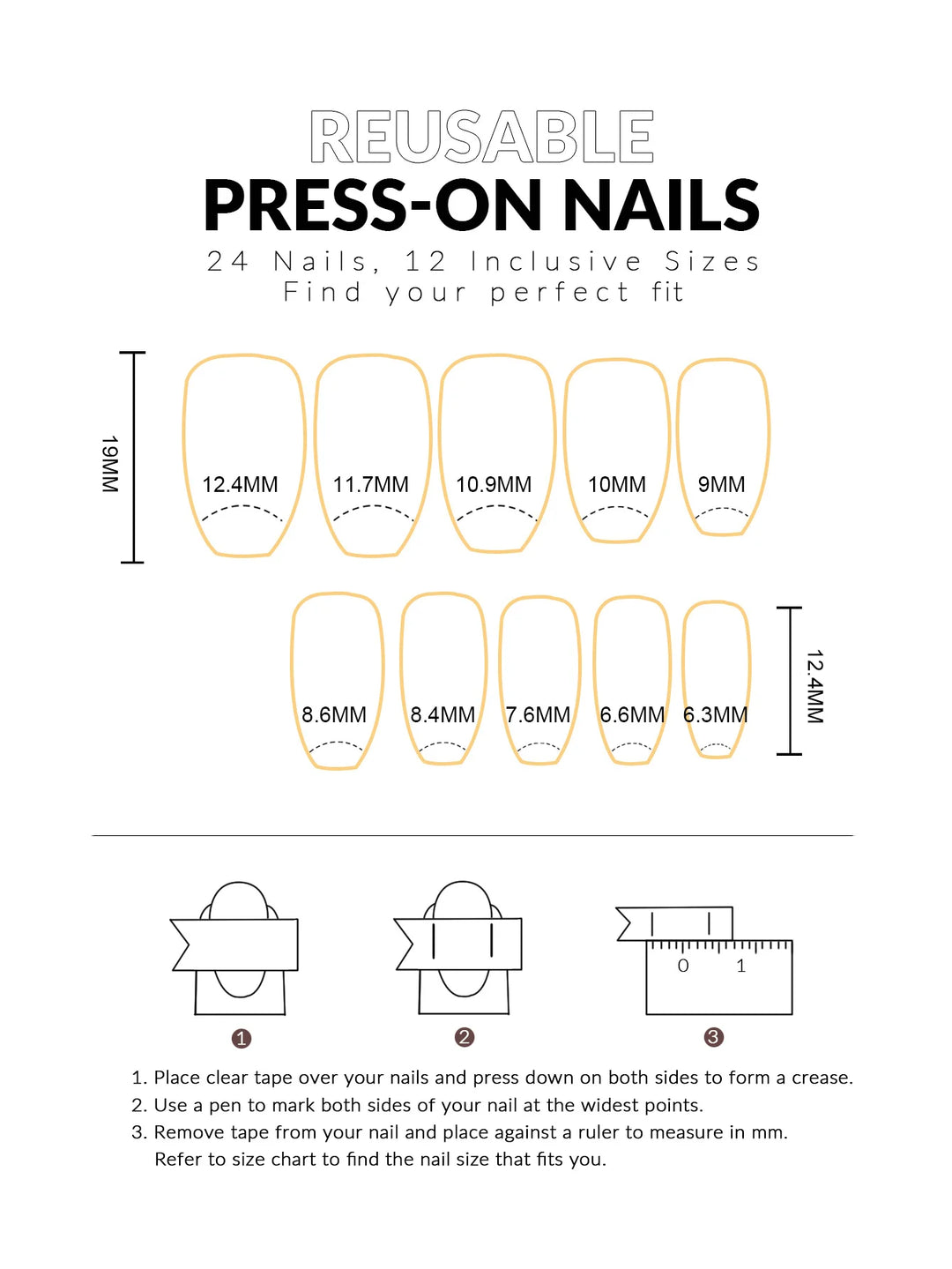 24pcs Black & Nude Squoval Nail Tips – Long Square Ombre Artificial Nails – Removable Resin Manicure Set