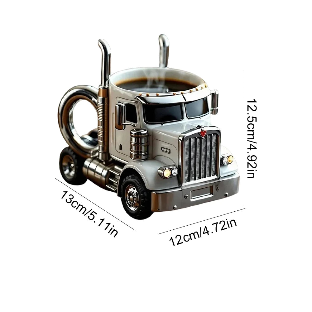 Power Drive Mug – Handcrafted Stainless Steel Semi-Truck Coffee Cup (250ml)