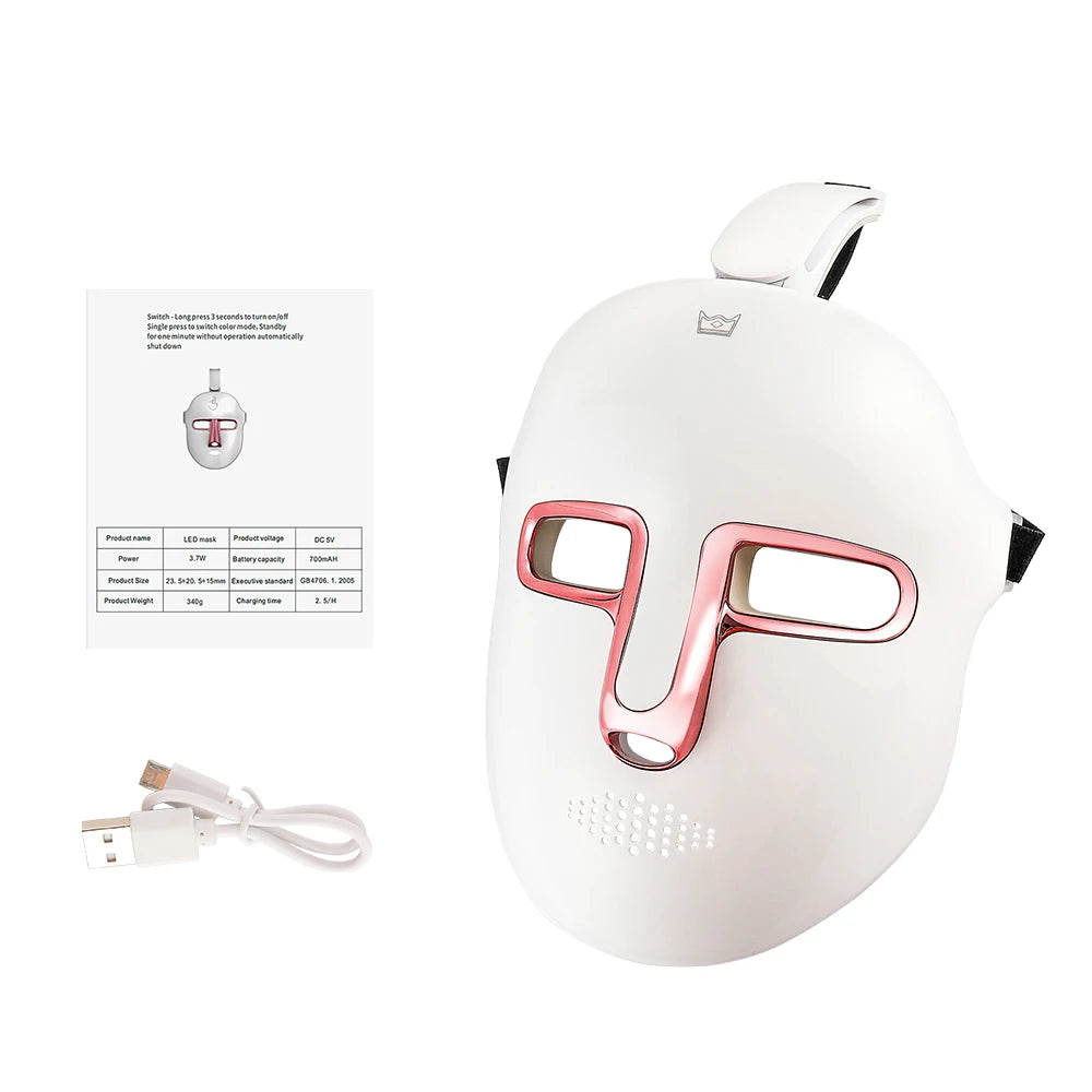 RadianceRenew 7-Color LED Face Mask – Wireless Skin Rejuvenation & Anti-Aging Therapy