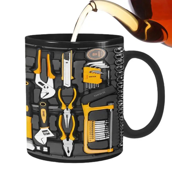 Power Tools Mug – Ceramic Coffee Cup with Toolbox Design (350ml)
