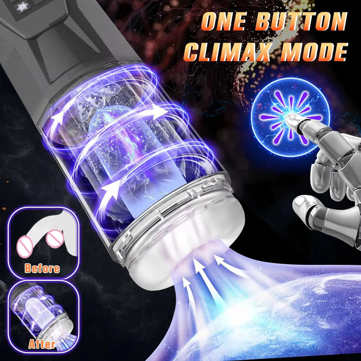 SENSIVO 360° Rotation Male Masturbation Cup – 7 Thrusting, Vibrating, Rotating & Licking Modes, 3D Textured Pocket Pussy Stroker, Rechargeable & Waterproof