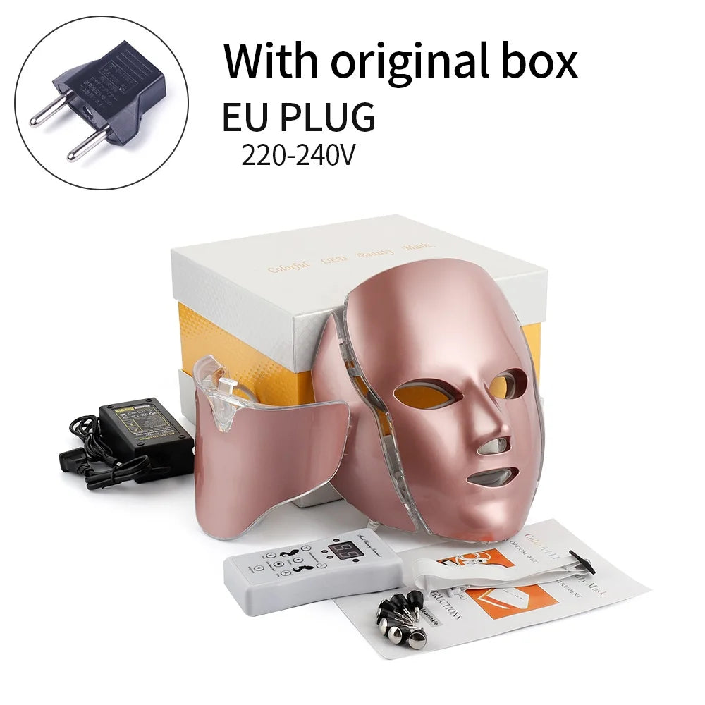 LumiGlow 7-Color LED Face & Neck Therapy Mask