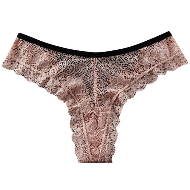 Lace Butterfly Bow Thong – Low Waist Hollow-Out Panty with Cotton Crotch