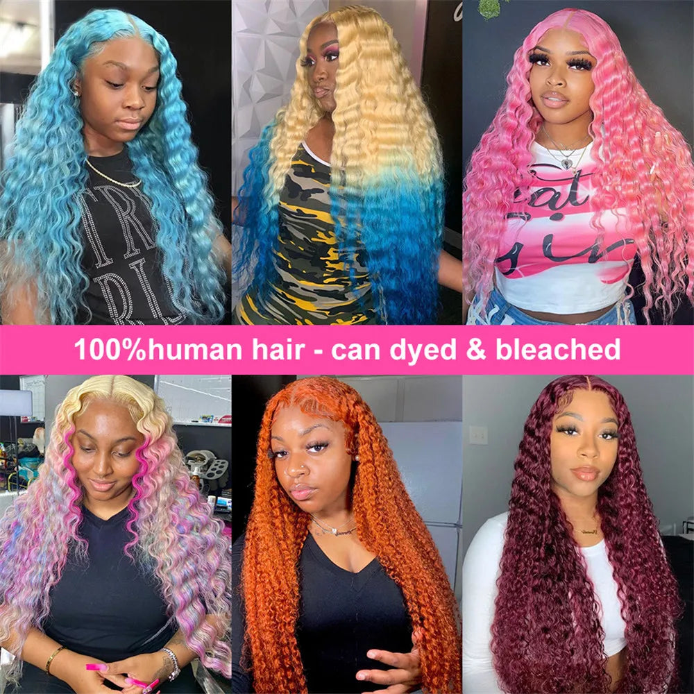 Honey Luxe Deep Wave Wig – 30" HD Lace Front in 613 Blonde