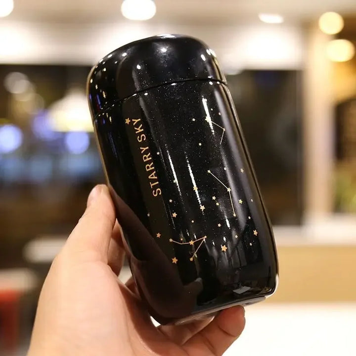 Celestial Sip Mini Thermos – Starry Sky Stainless Steel Insulated Bottle (200ml)