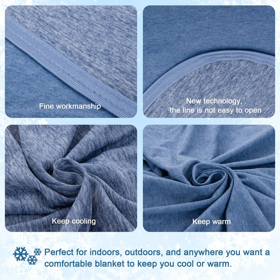 One solid color lightweight breathable reversible effect cooling blanket