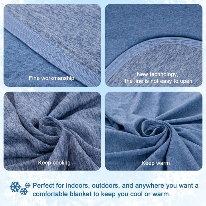 One solid color lightweight breathable reversible effect cooling blanket
