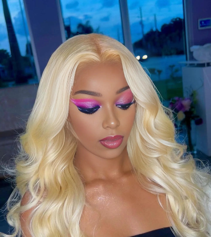 Golden Blonde HD Lace Wig – 100% Human Hair Body Wave, 30"