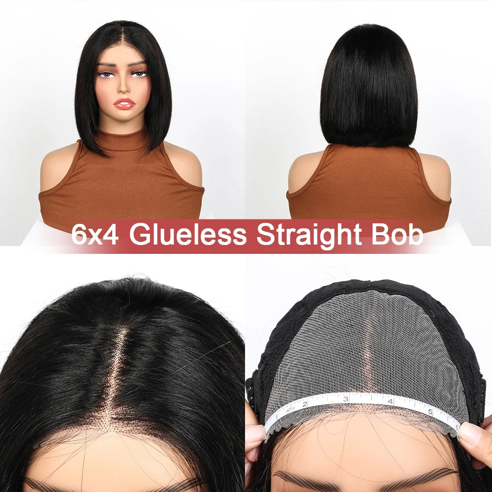Luxe Confidence Straight Bob – 100% Remy Human Hair Glueless Wig with Pre-Cut Lace