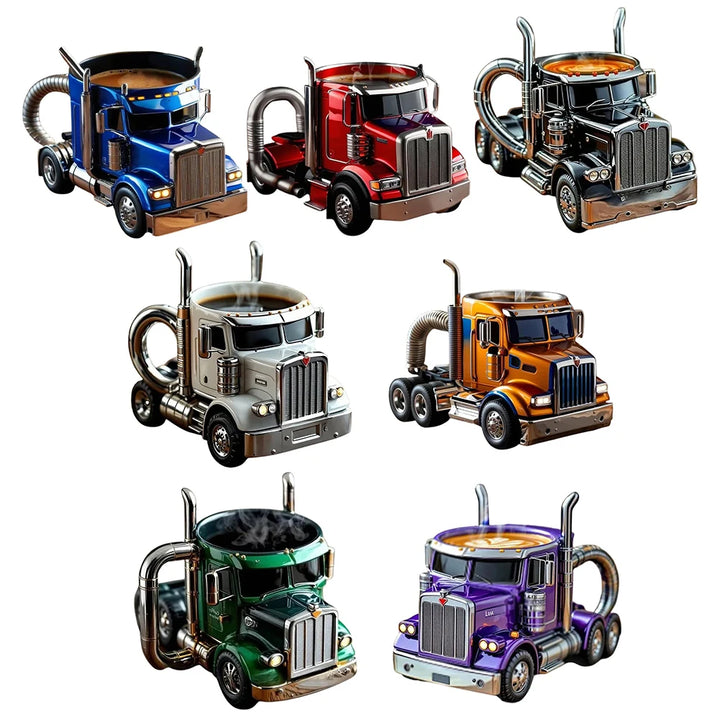 Power Drive Mug – Handcrafted Stainless Steel Semi-Truck Coffee Cup (250ml)