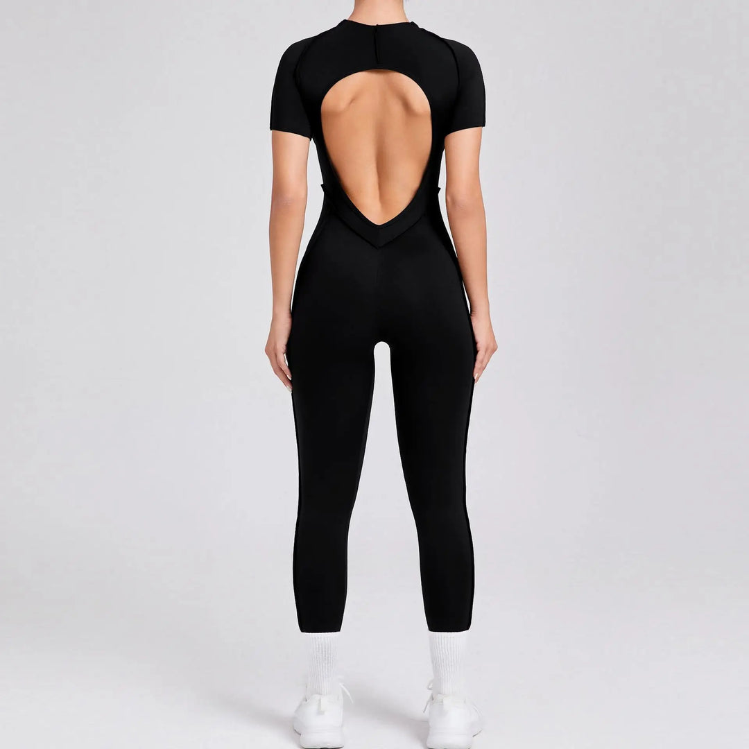 New Autumn/Winter Long-Sleeved One-Piece Yoga Jumpsuit for Women – Backless, Slim Fit Sports Outfit