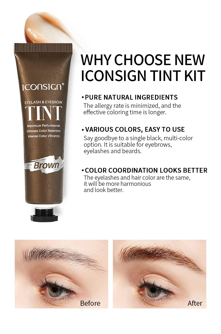 ICONSIGN 3-in-1 Tint Kit for Brows, Lashes & Beard – Long-Lasting Color in Minutes
