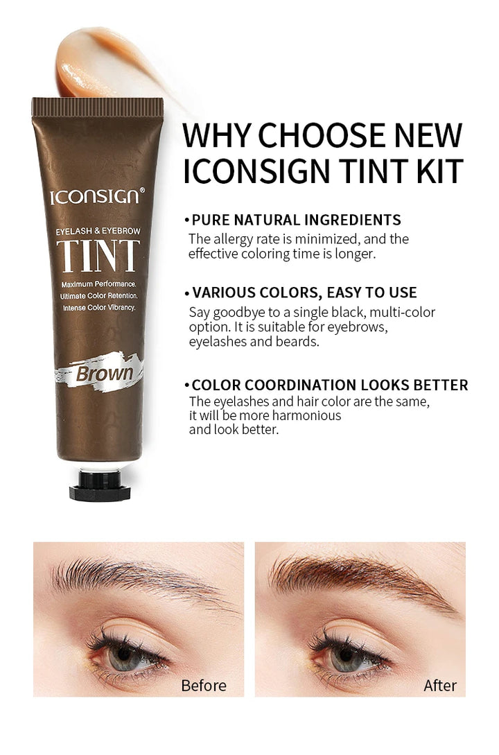 ICONSIGN 3-in-1 Tint Kit for Brows, Lashes & Beard – Long-Lasting Color in Minutes