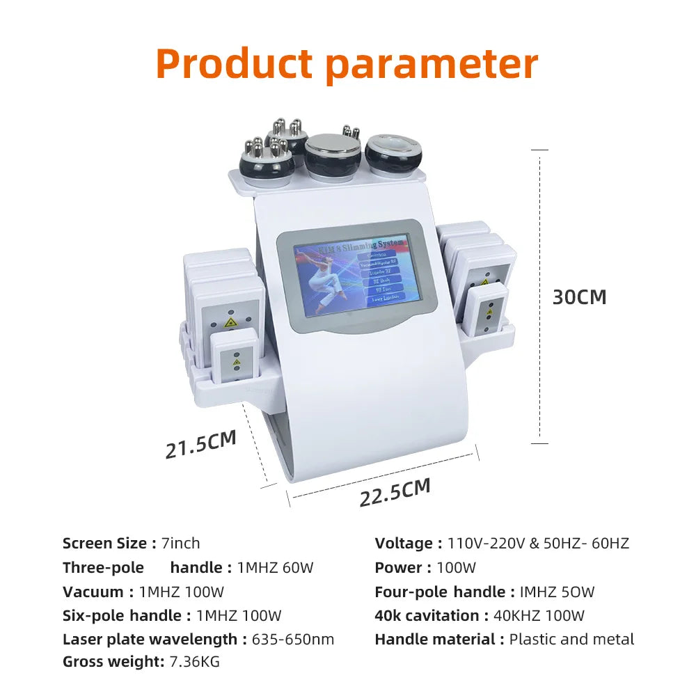 Missheart 6-in-1 Professional KIM 8 40K Cavitation & RF EMS Machine – Body Slimming, Facial Lifting & Skin Tightening