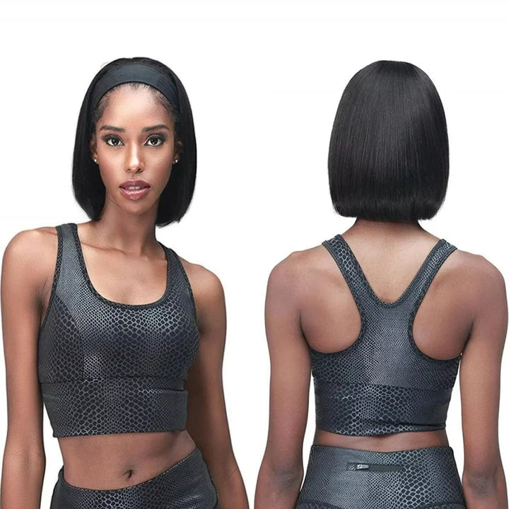 Effortless Chic Headband Bob – Straight Human Hair Wig