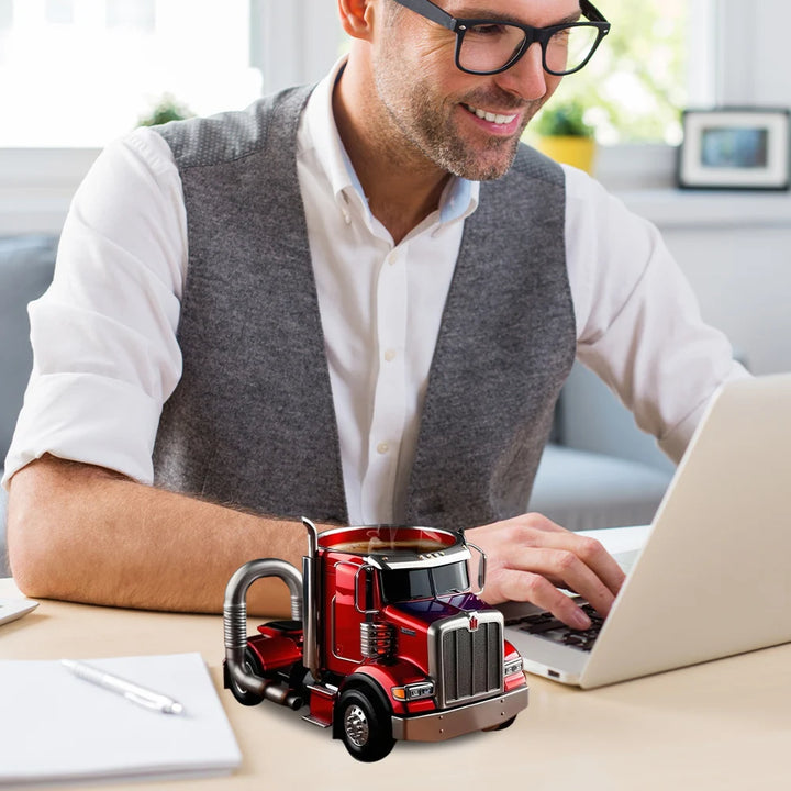 Power Drive Mug – Handcrafted Stainless Steel Semi-Truck Coffee Cup (250ml)